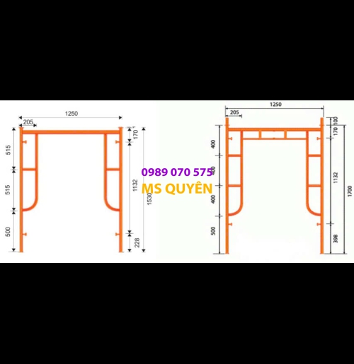 Dàn Giáo Khung H 1.7m (Cổ Điển) – Sản Xuất & Cung Cấp Dàn Giáo Uy Tín