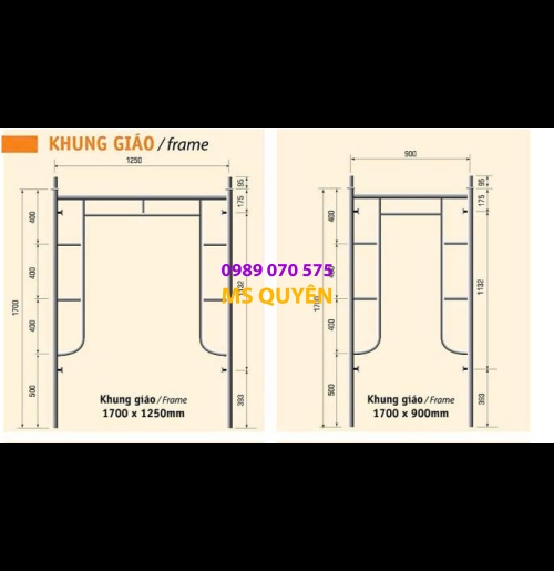 Dàn Giáo Khung H 1.7m (Cổ Điển) – Sản Xuất & Cung Cấp Dàn Giáo Uy Tín